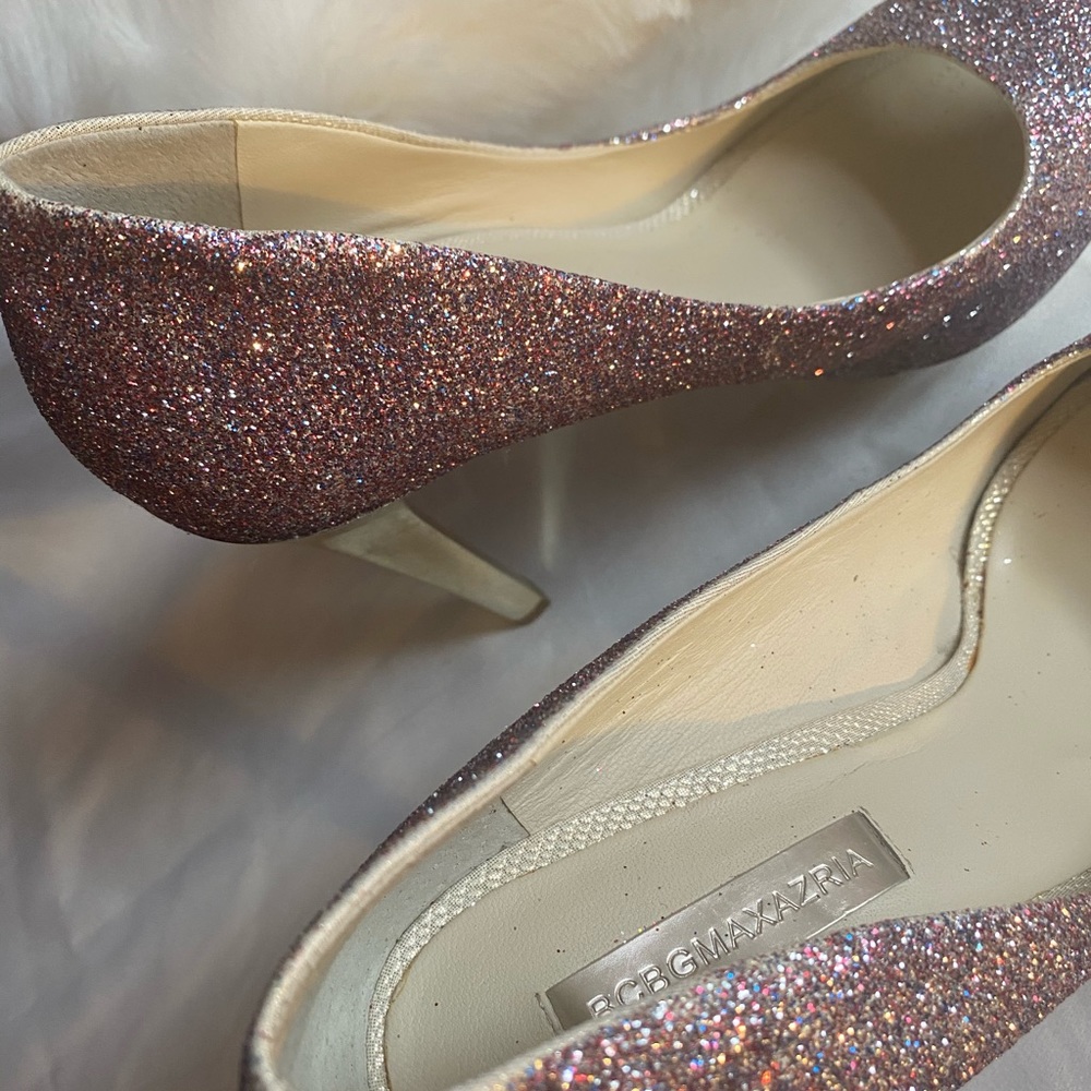 Bcbg maxazria customized  glitter prom shoes